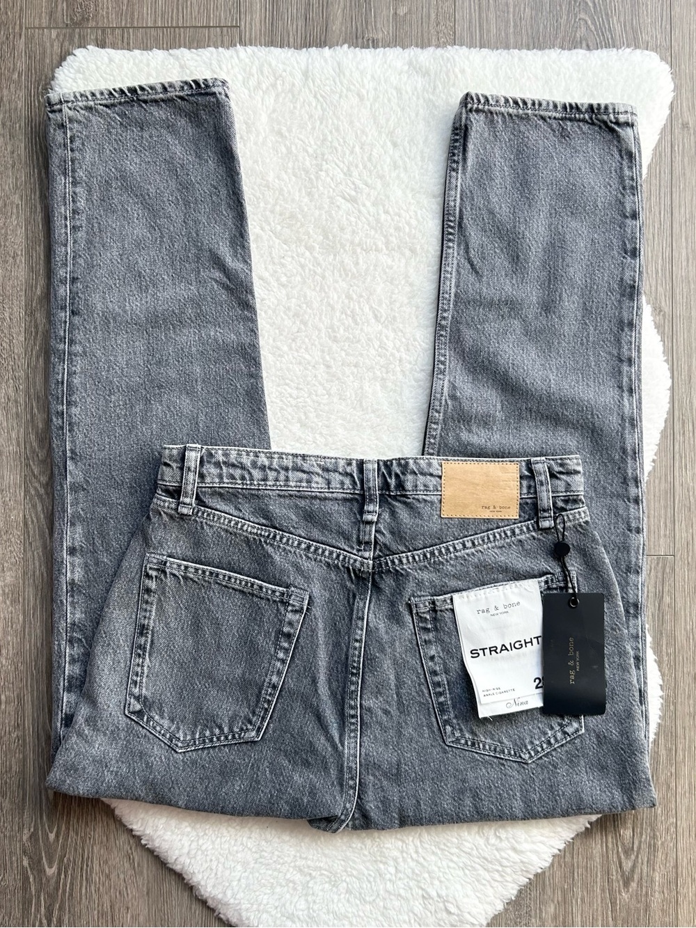 Rag & Bone Ankle Cigarette Straight Black Washed Jeans NWT